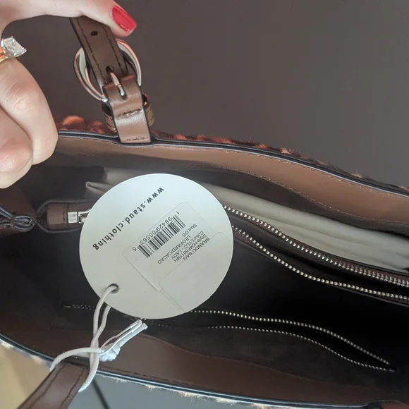 NWT STAUD BRANDO BAG | LADY LEOPARD CACAO - Picture 5 of 5